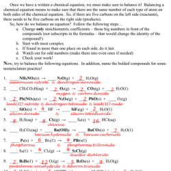 Balancing chemical equations gizmos answers