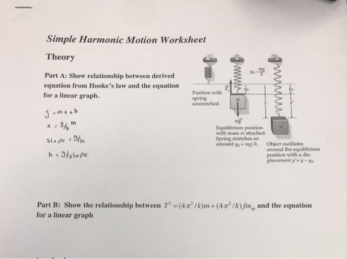 Simple harmonic motion worksheet answers