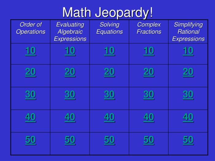 Math jeopardy