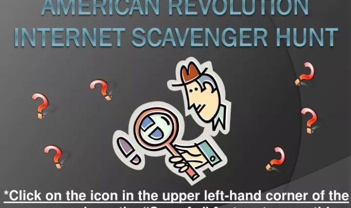 Revolutionary war internet scavenger hunt