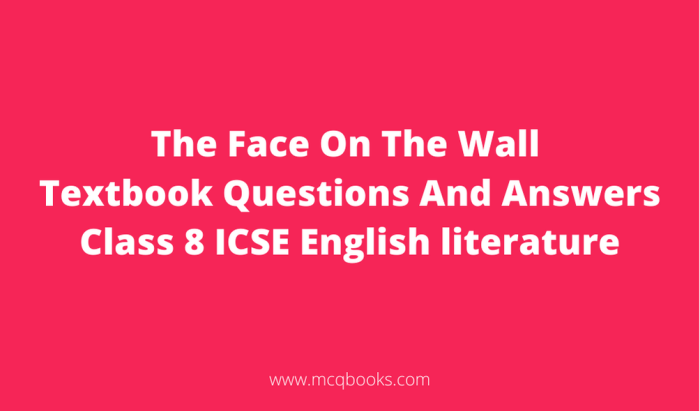 A face in the dark questions and answers icse