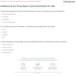 Ricitos de oro y los tres osos worksheet answers